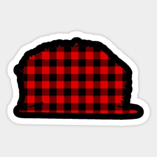 Echidna Red Buffalo Plaid Hedgehog Matching Family Sticker